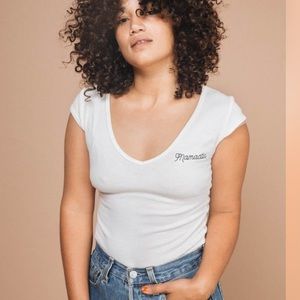 The Bee and Fox - “Mamacita” embroidered V-Neck
